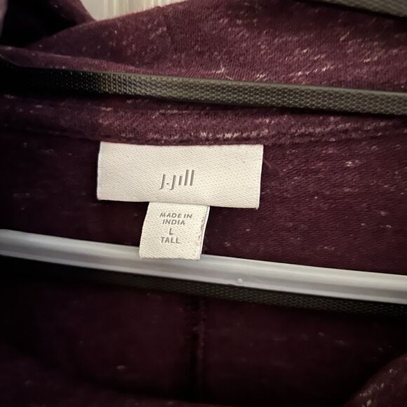 J Jill French Terry Purple Large Tall Cowl Neck Tunic - Picture 3 of 5